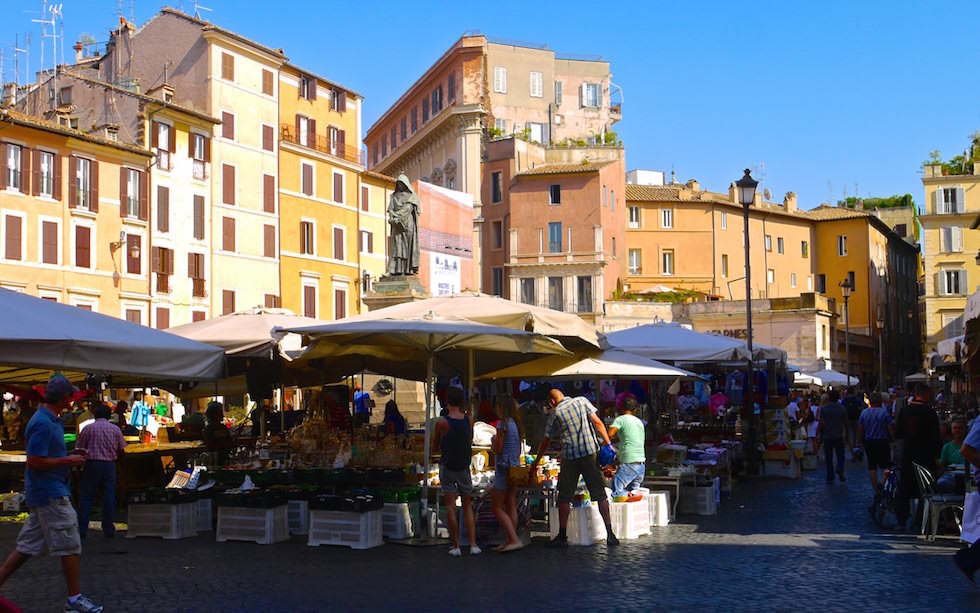 Campo de Fiori in der Nähe von Piazza Novana in Rom Italien