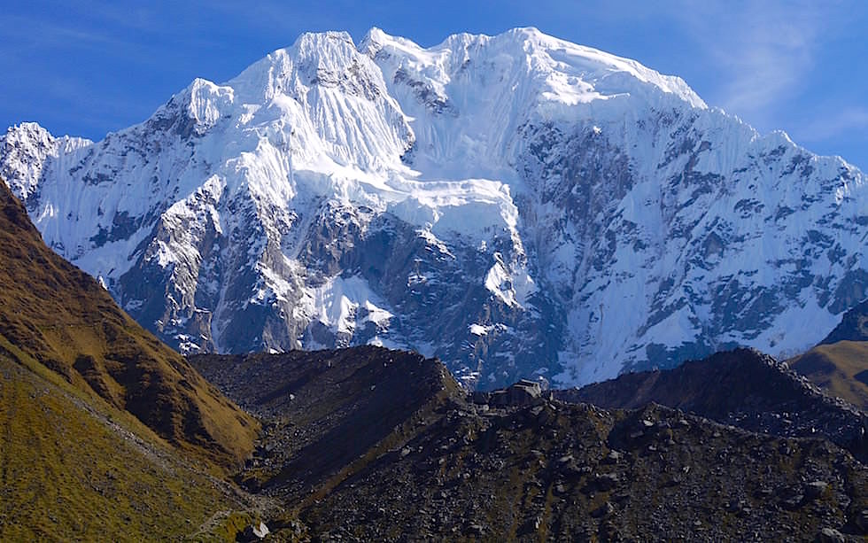 Blick auf Salkantay vom Salkantay Trek Peru zum Machu Picchu