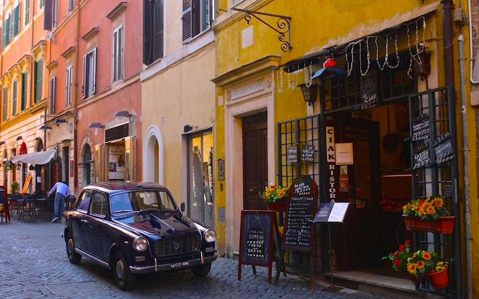 Streets in beautiful Travestere Rom Italy