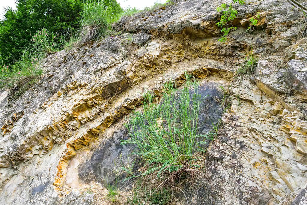 Geotop Kalvarienberg Gosheim - Faltung der Gesteinsschollen durch Ries-Ereignis - Bayern