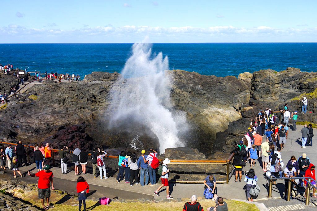 Ostküsten-Highlight: Kiama Blowhole - Aussichtsplattform ermöglichen die grandiosen Wassermassen zu beobachten - New South Wales