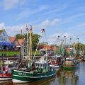 Wunderschöner Greetsieler Hafen - Bunte Krabbenkutter-Flotte & Sielzufluss - Ostfriesland
