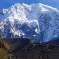 Blick auf Salkantay vom Salkantay Trek Peru zum Machu Picchu