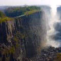 Blick auf die Victoria Falls von Livingstone Zambia, Afrika