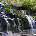 Wasserfälle der Catlins: Purakaunui Falls sind das Wahrzeichen der The Catlins - Neuseeland, Südinsel