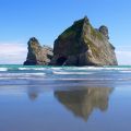 Wharariki Beach - Blick auf Archway Islands - Neuseeland
