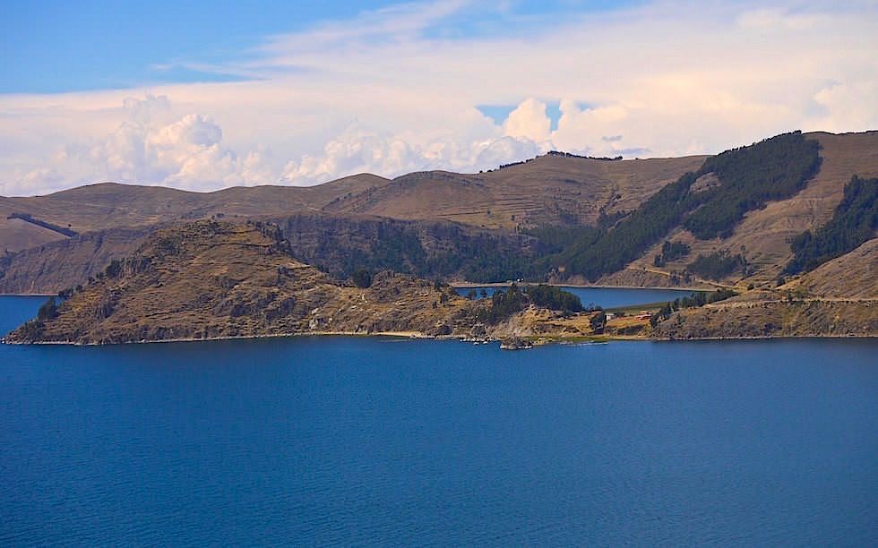 Copacabana - Cerro Calvario - Blick auf Titicaca See in Bolivien