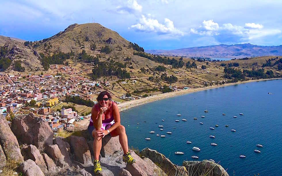 Cerro Calvario -Copacabana - Blick auf Titicaca See in Bolivien