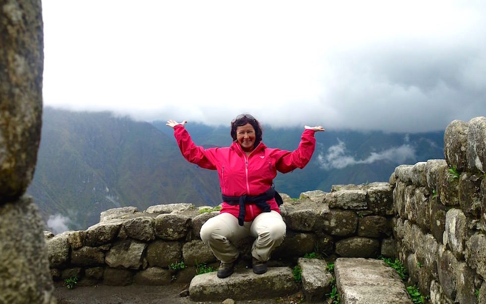 Wayna Picchu Terrassen am Gipfel Machu Picchu