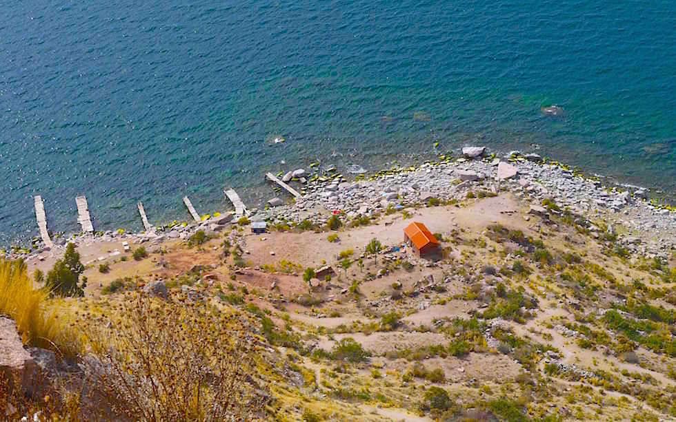 Copacabana - Cerro Calvario - Blick auf Titicaca See in Bolivien