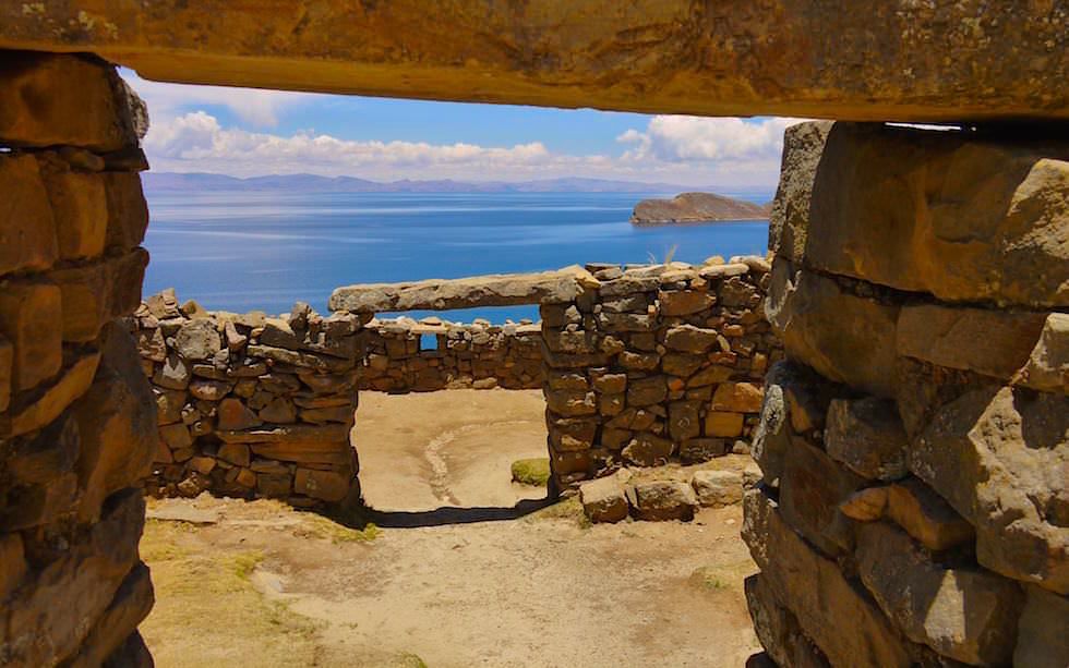 Isla del Sol im Titicaca See -Chincana-Ruinen 