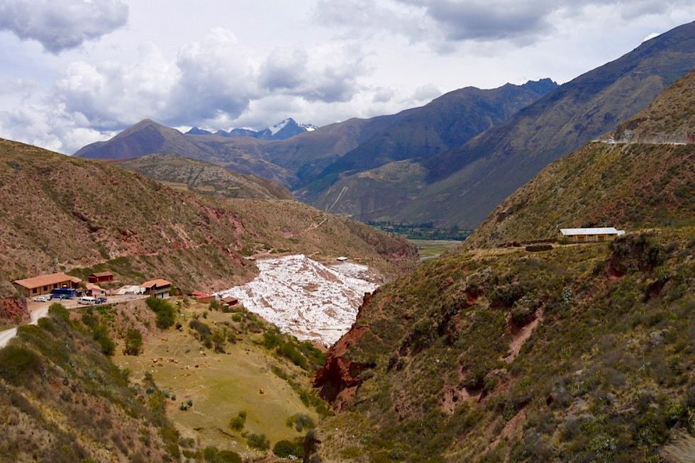 Salinas de Maras - Ausblick von der Straße auf 3000 Salzbecken - Valle de Sagrado - Tagesausflug von Cusco - Peru