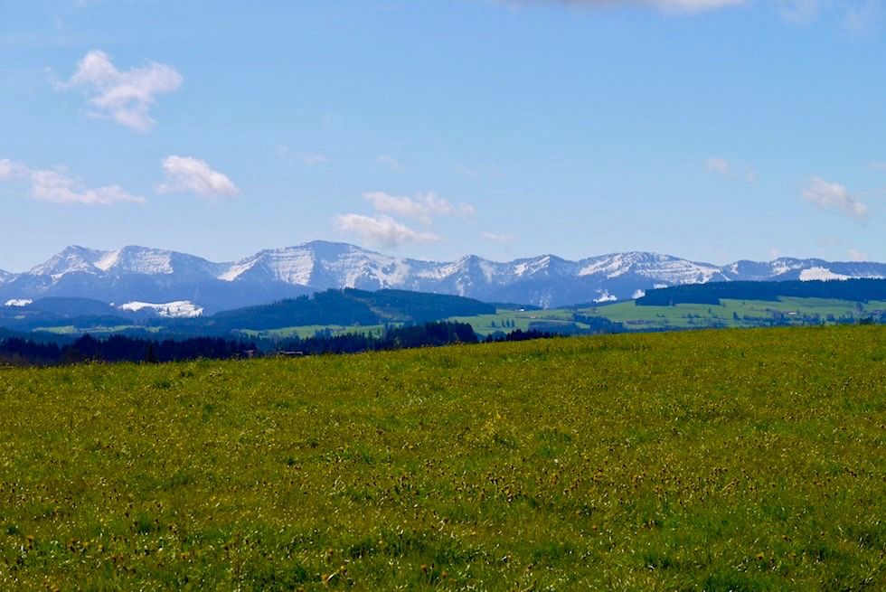 Radrunde Allgäu - Ausblick grüne Wiesen & Nagelfluhkette - Baden-Württemberg